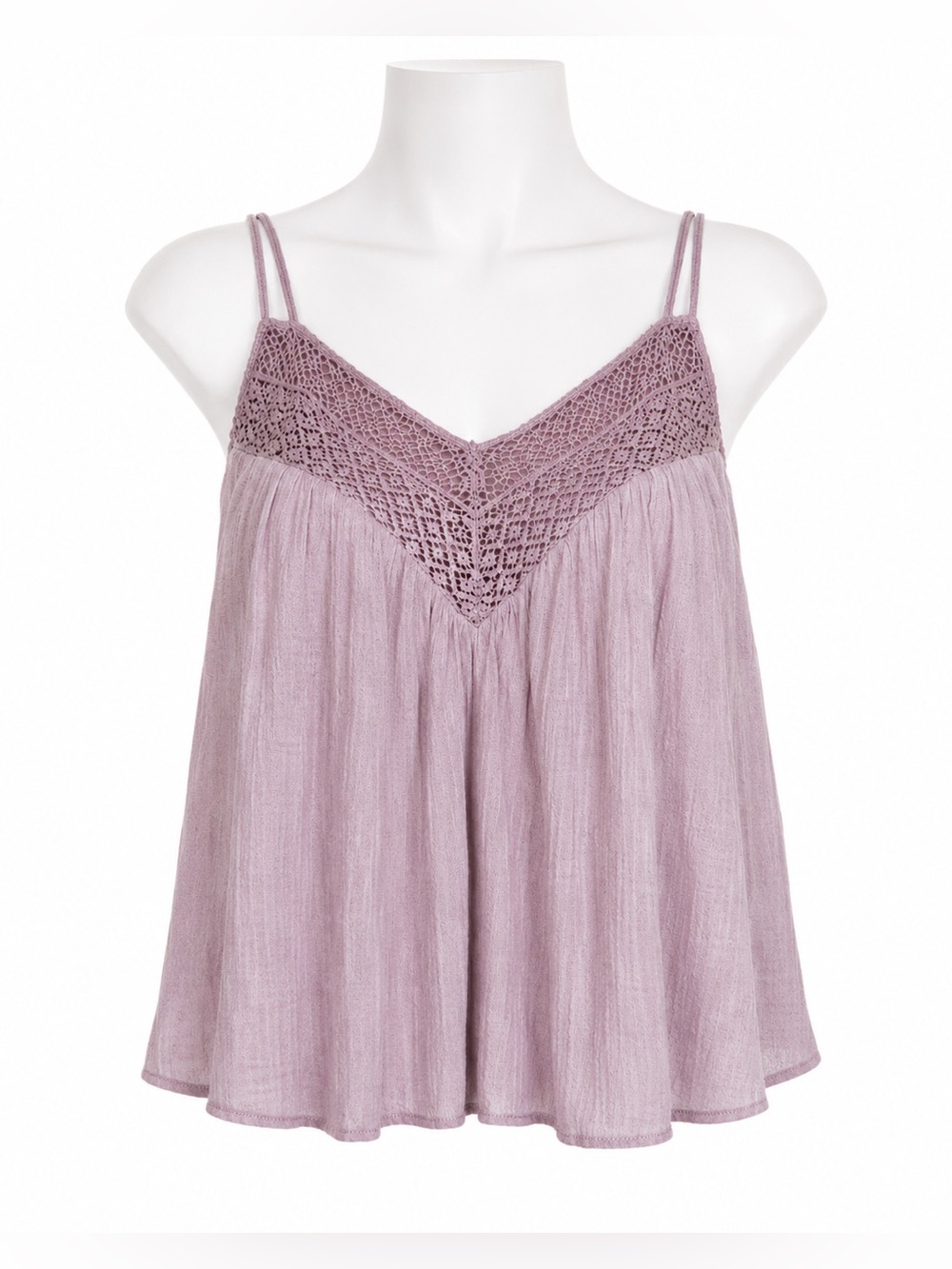 Size 1X Torrid Festi Cotton Gauze Crochet Cami Adjustable Strap Boho Top